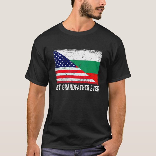 T-shirt Drapeau américain Bulgarie Drapeau meilleur grand- (Devant)