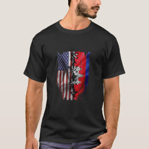 T-shirt Drapeau américain cambodgien cultivé Racines USA C