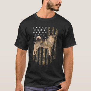 T-shirt Drapeau américain camouflage Norwegian Elkhound 4 