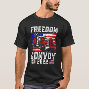 T-shirt Drapeau américain Canada Convoi pour la liberté du