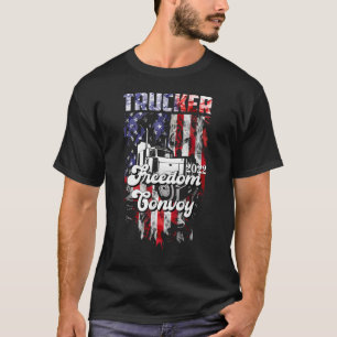 T-shirt Drapeau américain Canada Convoi pour la liberté du