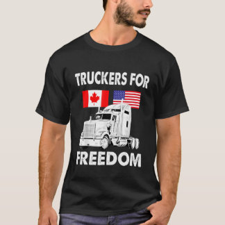 T-shirt Drapeau américain Canada Convoi pour la liberté du