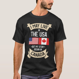 T-shirt Drapeau américain Canada États-Unis Dons de racine