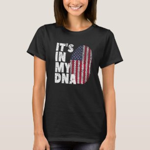 T-shirt Drapeau américain C'est dans mon ADN Empreinte pou