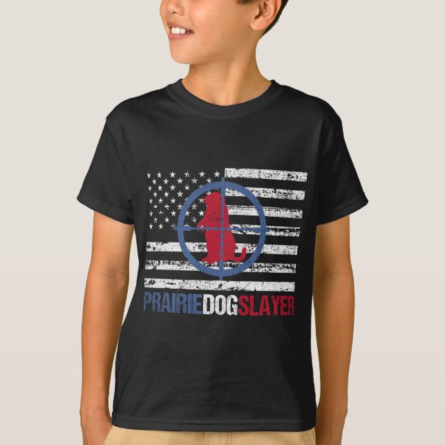 T-shirt Drapeau américain Chasse au chien des Prairies Cha (Devant)