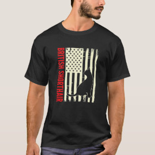 T-shirt Drapeau américain Chat de chat Kitten