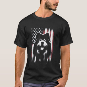 T-shirt Drapeau américain Chow Chow - Amoureux des chiens 