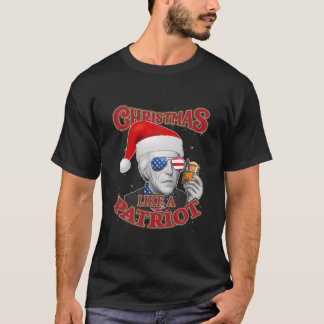 T-shirt Drapeau américain Christmas Andrew Jackson Santa H