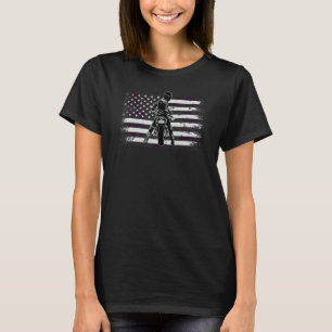 T-shirt Drapeau Américain Classique Biker Moderne Moto Ri