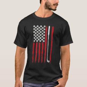 T-shirt Drapeau Américain Clubs De Golf Et Balls De Golf G