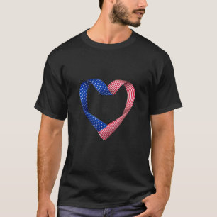 T-shirt Drapeau américain Coeur des forces armées patrioti