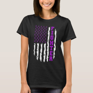 T-shirt drapeau américain, combattant du cancer du pancréa
