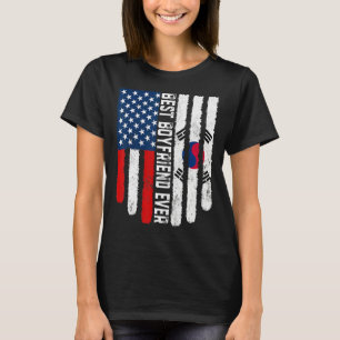 T-shirt Drapeau américain Corée du Sud Drapeau meilleur am