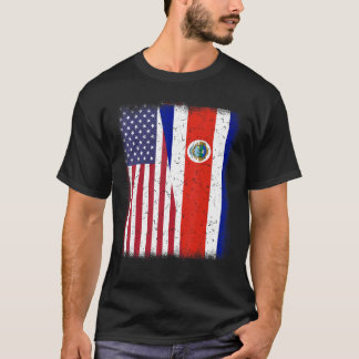 T-shirt Drapeau Américain Costa Rico Hommes Femmes Hispani