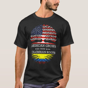 T-shirt Drapeau Américain Cultivé Avec Racines Colombienne