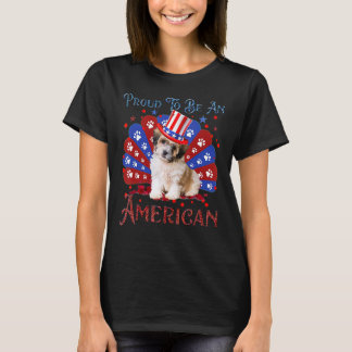 T-shirt Drapeau Américain Cute Shichon 4 juillet heureux