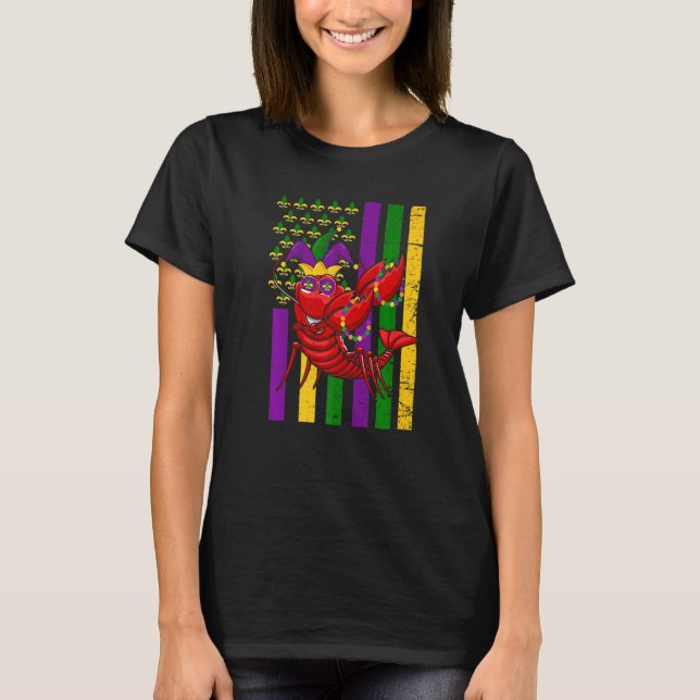 T-shirt Drapeau américain Dabbing Crawfish Dance Dab à Mar (Devant)