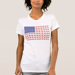 T-shirt Drapeau américain Dachshund