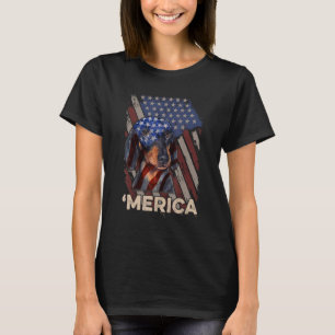 T-shirt Drapeau américain Dachshund 4 juillet patriotique