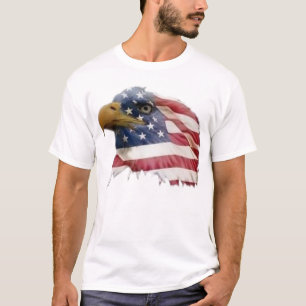 T-shirt Drapeau américain d'aigle chauve
