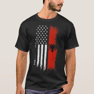 T-shirt Drapeau américain d'Albanie