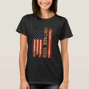T-shirt Drapeau américain de 75 ans Vintage 1950 75e naiss