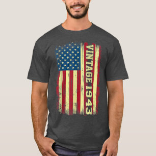 T-shirt Drapeau américain de 79 ans Cadeaux Vintage 1943 7