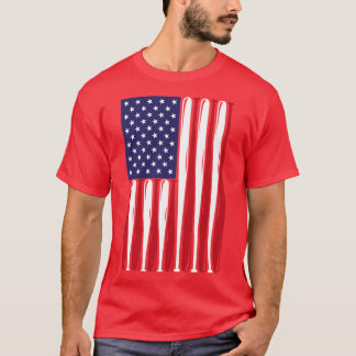 T-shirt Drapeau américain de baseball
