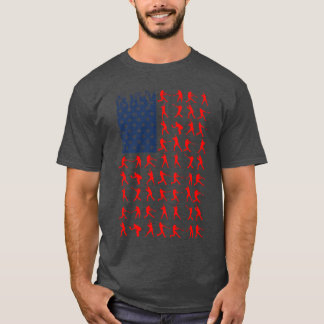 T-shirt Drapeau américain de baseball