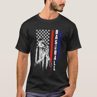 T-shirt Drapeau Américain De Baseball Pitcher Usa Pitcher 