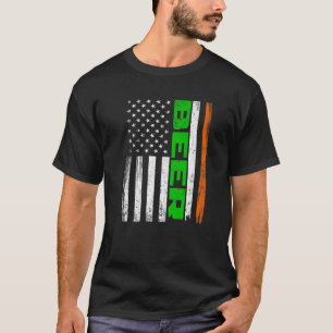 T-shirt Drapeau américain de bière en détresse Drapeau drô