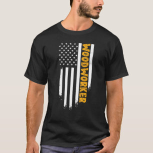 T-shirt Drapeau américain de charpentier travailleurs du b