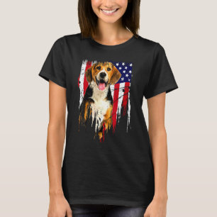 T-shirt Drapeau américain de chien beagle Beagle