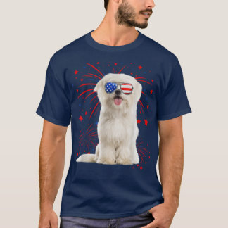 T-shirt Drapeau américain de chien maltais incroyable 4 ju