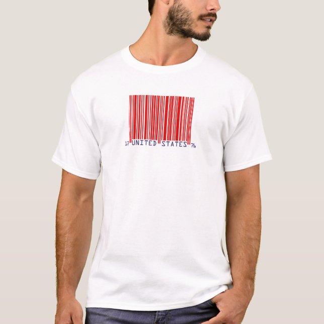 T-shirt Drapeau américain de code barres (Devant)