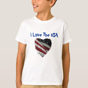 T-shirt Drapeau américain de coeur