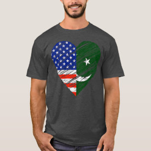 T-shirt Drapeau américain de coeur Pakistan Drapeau pakist