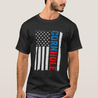 T-shirt Drapeau américain de cornhole joueur de jet de sac