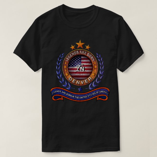T-shirt Drapeau américain de Denver Colorado (Design devant)