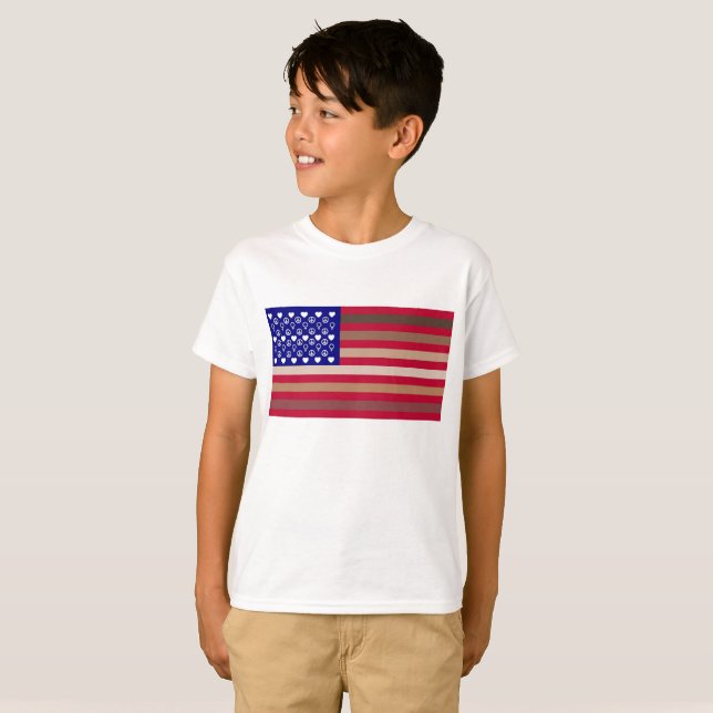 T-shirt Drapeau américain de diversité (enfants) (Devant entier)