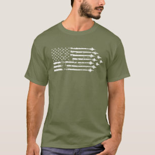 T-shirt Drapeau américain de F-15E de Contrails vintages
