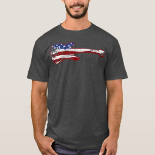 T-shirt Drapeau américain de guitare Vintage 2