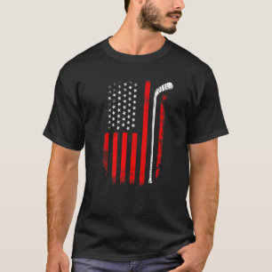 T-shirt Drapeau américain de hockey Joueur patriotique de 