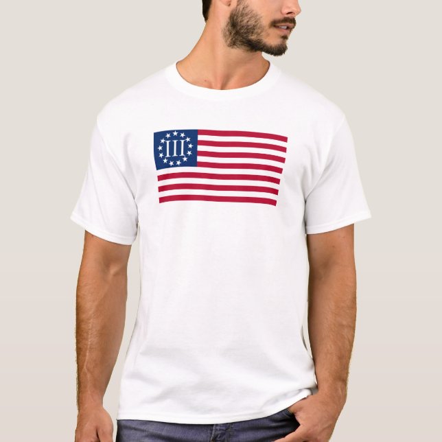 T-shirt Drapeau américain de III % (Devant)
