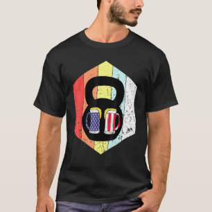 T-shirt Drapeau américain de la bière 4 juillet Kettlebell