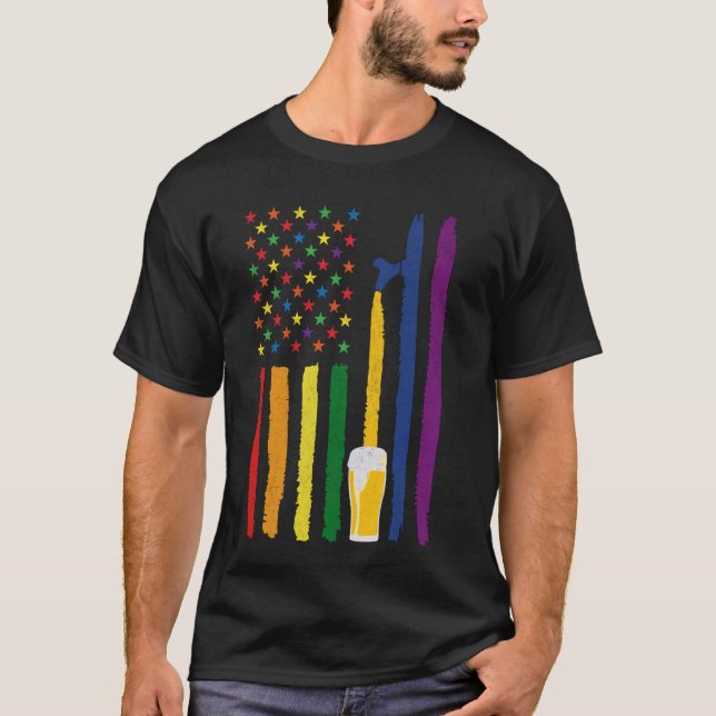 T-shirt Drapeau américain de la bière artisanale USA 4 jui (Devant)