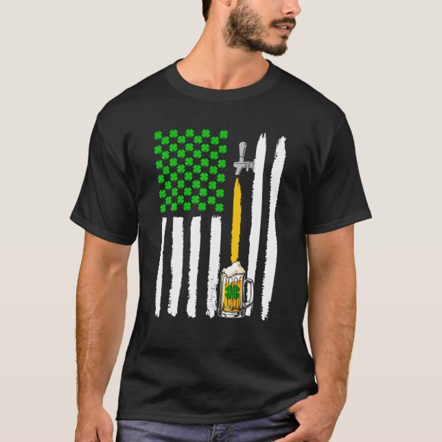 T-shirt Drapeau américain de la bière artisanale USA, Drôl (Devant)