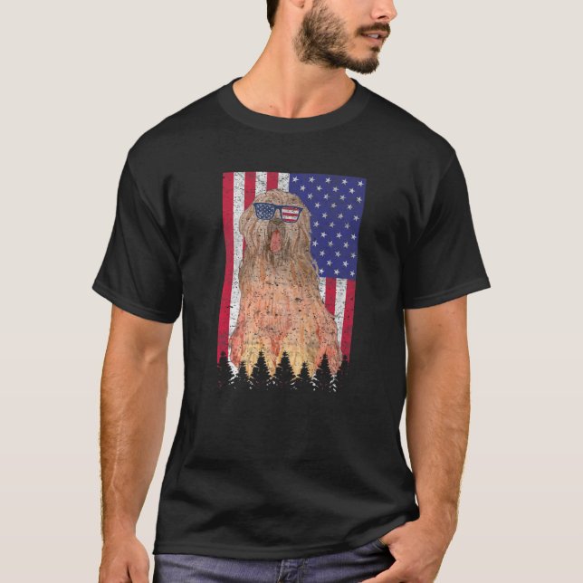 T-shirt Drapeau américain de la Briard Patriotic Dog USA P (Devant)