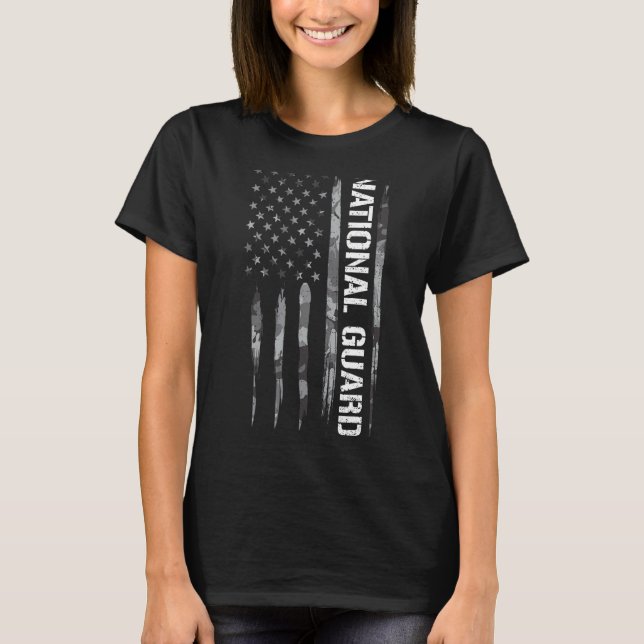T-shirt Drapeau américain de la Garde nationale militaire (Devant)