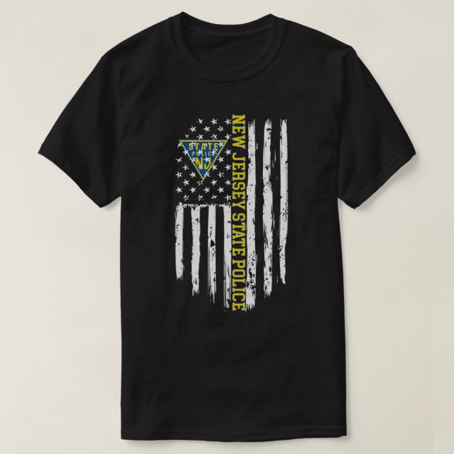 T-shirt Drapeau américain de la police du New Jersey (Design devant)